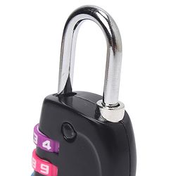 Babyhug Travel Luggage Tag with 4-Digit Combination Lock - Black| Secure Metal Shackle| Lightweight Travel Lock| Durable Combination Lock for Bags & Suitcases| Compact & Easy to Use