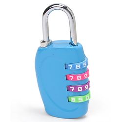 Babyhug Travel Luggage Tag with 4-Digit Combination Lock - Black| Secure Metal Shackle| Lightweight Travel Lock| Durable Combination Lock for Bags & Suitcases| Compact & Easy to Use