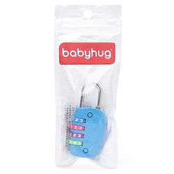 Babyhug Travel Luggage Tag with 4-Digit Combination Lock - Black| Secure Metal Shackle| Lightweight Travel Lock| Durable Combination Lock for Bags & Suitcases| Compact & Easy to Use