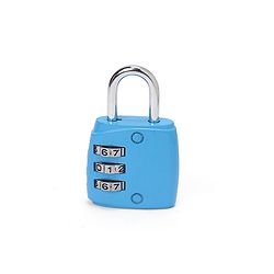 Babyhug Travel Luggage Tag with 3-Digit Combination Lock - Blue| Secure Metal Shackle| Lightweight Travel Lock| Durable Combination Lock for Bags & Suitcases| Compact & Easy to Use