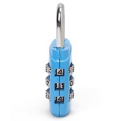Babyhug Travel Luggage Tag with 3-Digit Combination Lock - Blue| Secure Metal Shackle| Lightweight Travel Lock| Durable Combination Lock for Bags & Suitcases| Compact & Easy to Use
