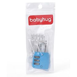 Babyhug Travel Luggage Tag with 3-Digit Combination Lock - Blue| Secure Metal Shackle| Lightweight Travel Lock| Durable Combination Lock for Bags & Suitcases| Compact & Easy to Use