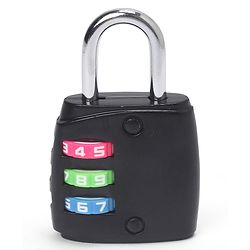 Babyhug Travel Luggage Tag with 3-Digit Combination Lock - Blue| Secure Metal Shackle| Lightweight Travel Lock| Durable Combination Lock for Bags & Suitcases| Compact & Easy to Use