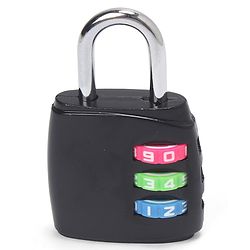 Babyhug Travel Luggage Tag with 3-Digit Combination Lock - Blue| Secure Metal Shackle| Lightweight Travel Lock| Durable Combination Lock for Bags & Suitcases| Compact & Easy to Use