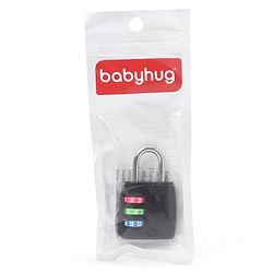Babyhug Travel Luggage Tag with 3-Digit Combination Lock - Blue| Secure Metal Shackle| Lightweight Travel Lock| Durable Combination Lock for Bags & Suitcases| Compact & Easy to Use