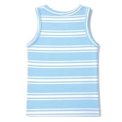 Babyhug 100% Cotton Knit Sleeveless Striped & Zebra Printed Anti Bacterial Sando Vests Pack Of 3 - Light Blue Orange & Green