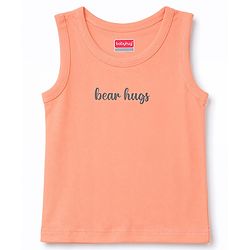 Babyhug 100% Cotton Single Jersey Knit Antibacterial Striped Sleeveless Vest with Bear Print Pack of 3 - Blue & Orange