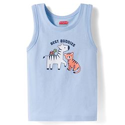 Babyhug 100% Cotton Single Jersey Knit Antibacterial Sleeveless Vests With Animal Print Pack of 3 - Multicolr