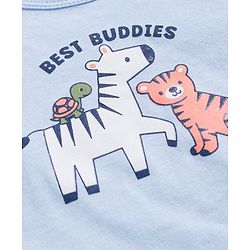 Babyhug 100% Cotton Single Jersey Knit Antibacterial Sleeveless Vests With Animal Print Pack of 3 - Multicolr