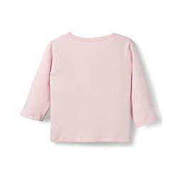 Babyhug Cotton Knit Full Sleeves Front Open Text Printed Footed Sleepsuit with Cap - Pink