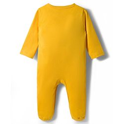 Babyhug Cotton Knit Full Sleeves Front Open Text Printed Footed Sleepsuit with Cap - Pink
