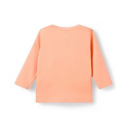 Babyhug Cotton Knit Full Sleeves T-Shirt & Pyjama Night Suit With Peach Print & Cap - Orange