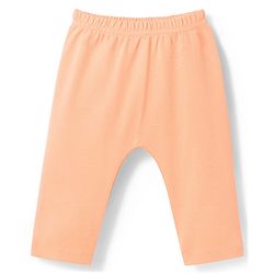 Babyhug Cotton Knit Full Sleeves T-Shirt & Pyjama Night Suit With Peach Print & Cap - Orange