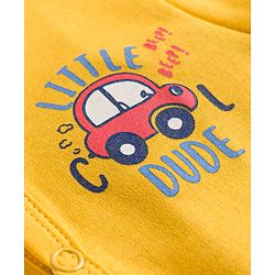 Babyhug Cotton Knit Full Sleeves T-Shirt & Pyjama Night Suit With Peach Print & Cap - Orange