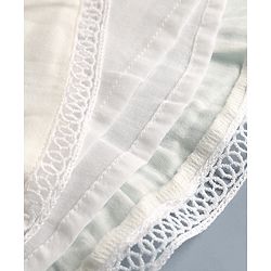 Babyhug 100% Cotton Woven Half Sleeves Floral Embroidered Frock With Lace Detailing - White