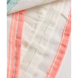 Babyhug Cotton Woven One Piece Dresses/Frocks Sleeveless Round Neck Striped White 6-9 Months