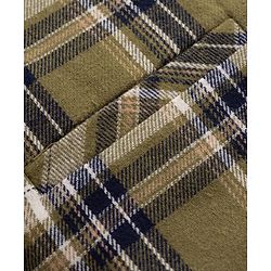 Babyhug Knit Full Sleeves Checks 3 Piece Party Suit With Bow - Green