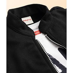 Babyhug Knitted Half Sleeves Jacket With Text Printed Inner Tee - Red