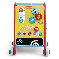 Babyhug Disney Mickey & Friends Wooden Activity Walker with Xylophone and 6 Activities - Red| Baby Safe Material| Engaging Activity Toys