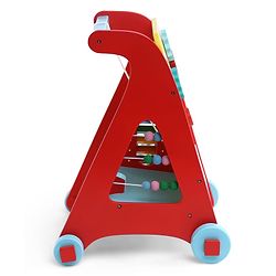 Babyhug Disney Mickey & Friends Wooden Activity Walker with Xylophone and 6 Activities - Red| Baby Safe Material| Engaging Activity Toys
