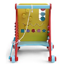 Babyhug Disney Mickey & Friends Wooden Activity Walker with Xylophone and 6 Activities - Red| Baby Safe Material| Engaging Activity Toys