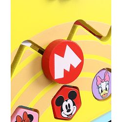 Babyhug Disney Mickey & Friends Wooden Activity Walker with Xylophone and 6 Activities - Red| Baby Safe Material| Engaging Activity Toys