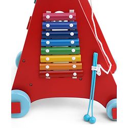 Babyhug Disney Mickey & Friends Wooden Activity Walker with Xylophone and 6 Activities - Red| Baby Safe Material| Engaging Activity Toys