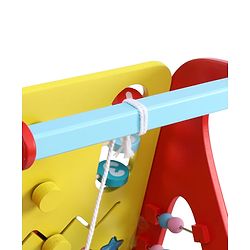 Babyhug Disney Mickey & Friends Wooden Activity Walker with Xylophone and 6 Activities - Red| Baby Safe Material| Engaging Activity Toys