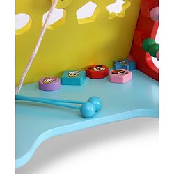 Babyhug Disney Mickey & Friends Wooden Activity Walker with Xylophone and 6 Activities - Red| Baby Safe Material| Engaging Activity Toys