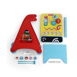 Babyhug Disney Mickey & Friends Wooden Activity Walker with Xylophone and 6 Activities - Red| Baby Safe Material| Engaging Activity Toys