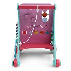 Babyhug Disney Mickey & Friends Wooden Activity Walker with Xylophone and 6 Activities - Red| Baby Safe Material| Engaging Activity Toys