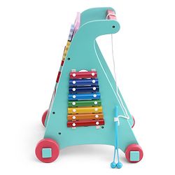 Babyhug Disney Mickey & Friends Wooden Activity Walker with Xylophone and 6 Activities - Red| Baby Safe Material| Engaging Activity Toys