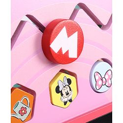 Babyhug Disney Mickey & Friends Wooden Activity Walker with Xylophone and 6 Activities - Red| Baby Safe Material| Engaging Activity Toys