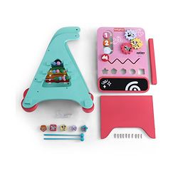 Babyhug Disney Mickey & Friends Wooden Activity Walker with Xylophone and 6 Activities - Red| Baby Safe Material| Engaging Activity Toys