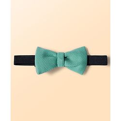 Babyhug Knit Full Sleeves Stretchable Solid 3 Piece Party Suit With Bow - Mint
