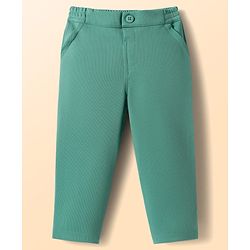 Babyhug Knit Full Sleeves Stretchable Solid 3 Piece Party Suit With Bow - Mint