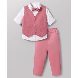 Babyhug Knit Full Sleeves Stretchable Solid 3 Piece Party Suit With Bow - Mint
