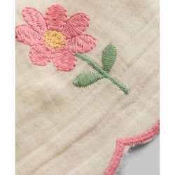 Babyhug Cotton Woven Sleeveless Floral Embroidered Frock- White