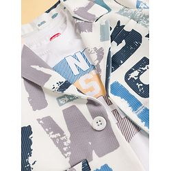 Babyhug Knit Full Sleeves Text Printed Blazer with T-Shirt - Multicolor