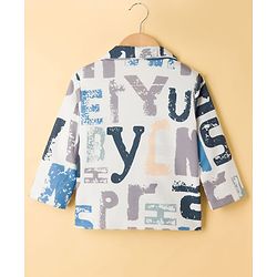 Babyhug Knit Full Sleeves Text Printed Blazer with T-Shirt - Multicolor