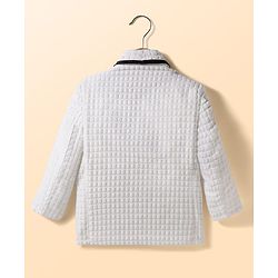 Babyhug Knit Full Sleeves Textured Premium Fabric Blazer with Tee - White