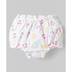 Babyhug 100% Cotton Knit Antibacterial Bloomers with Floral Print Pack of 3 - Multicolor