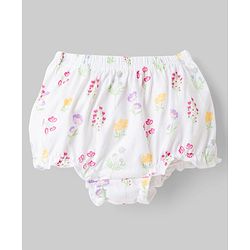Babyhug 100% Cotton Knit Antibacterial Bloomers with Floral Print Pack of 3 - Multicolor