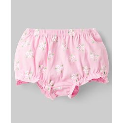 Babyhug 100% Cotton Knit Antibacterial Bloomers with Floral Print Pack of 3 - Multicolor