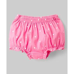 Babyhug 100% Cotton Knit Antibacterial Bloomers with Bow & Polka Dot Print Pack of 3 - Multicolor