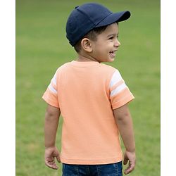 Babyhug Cotton Waffle Knit Half Sleeves T-Shirt With Text Print - Multicolor