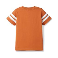 Babyhug Cotton Knit Half Sleeves T-Shirt with New York Print - Rust Orange