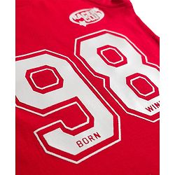Babyhug Cotton Knit Sleeveless Tank T-Shirt with Number Graphics & Rib at Neck  - Red