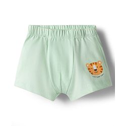 Babyhug 100% Cotton Knit Antibacterial Striped & Tiger Printed Trunks Pack of 3 - Multicolor