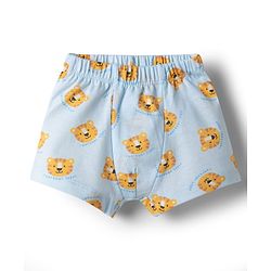 Babyhug 100% Cotton Knit Antibacterial Striped & Tiger Printed Trunks Pack of 3 - Multicolor